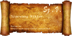 Szarvasy Viktor névjegykártya