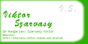 viktor szarvasy business card